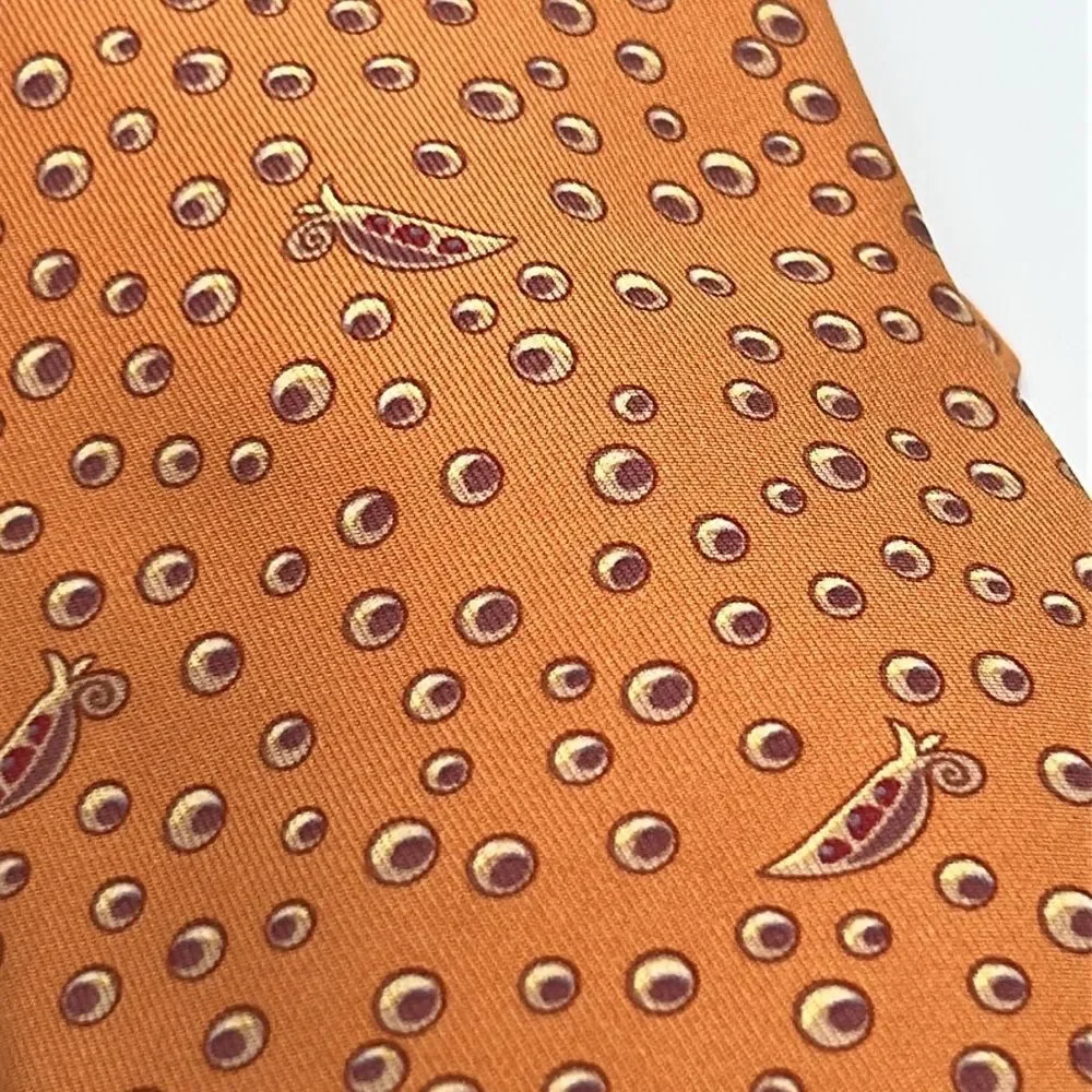 Hermes Peapod 100% silk tie